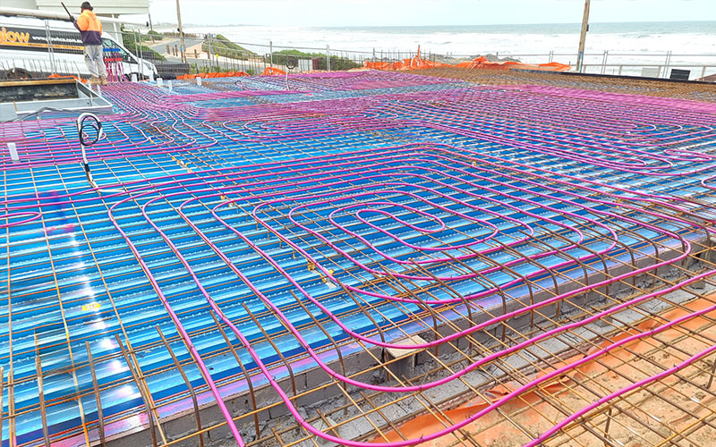 glow hydronic floor heating installation in adelaide